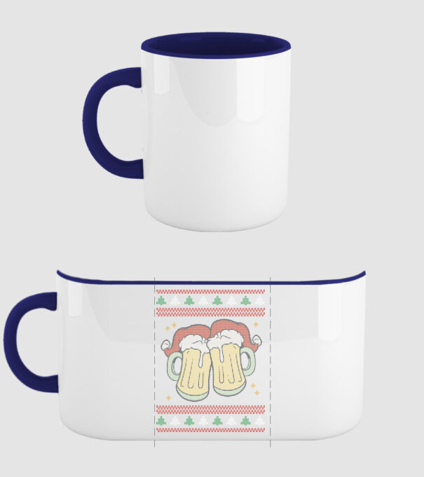 ugly sweater beers model albastru închis pe tricou