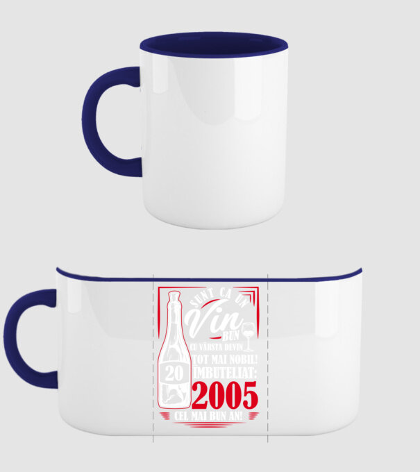 Un Vin Bun 2005 - Negru model albastru închis pe tricou