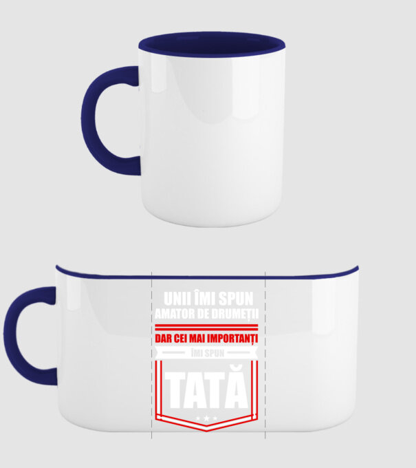 Unii îmi spun amator de drumeții, dar cei mai importanți îmi spun tată model albastru închis pe tricou
