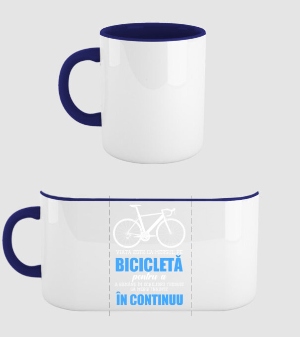 Viața este ca mersul pe bicicletă, pentru a rămâne în echilibru trebuie să mergi înainte în continuu model albastru închis pe tricou