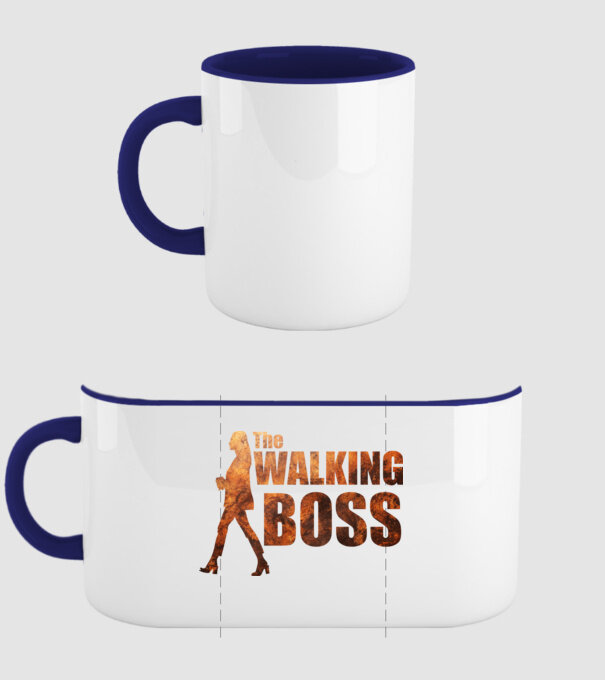 Walking bos model albastru închis pe tricou