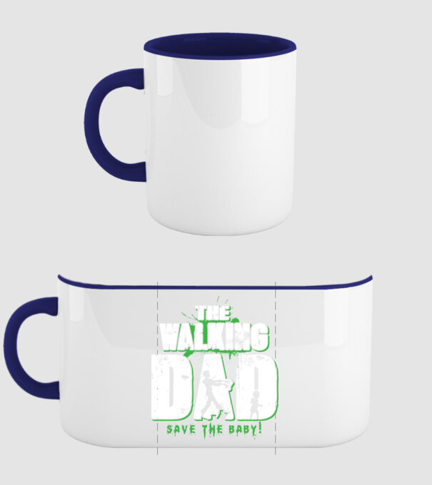 Walking dad green model albastru închis pe tricou