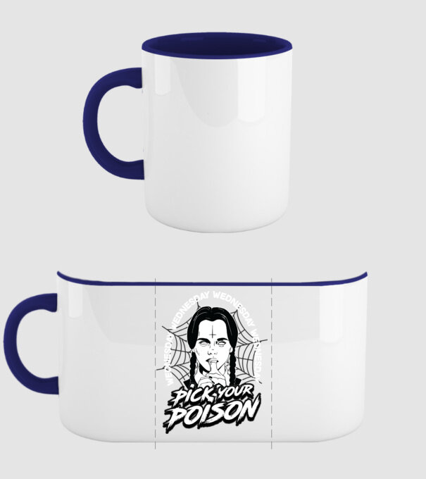 WEDNESDAY Pick your poison model albastru închis pe tricou