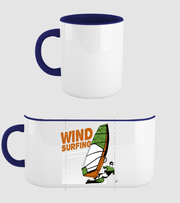 Wind Surf model albastru închis pe tricou