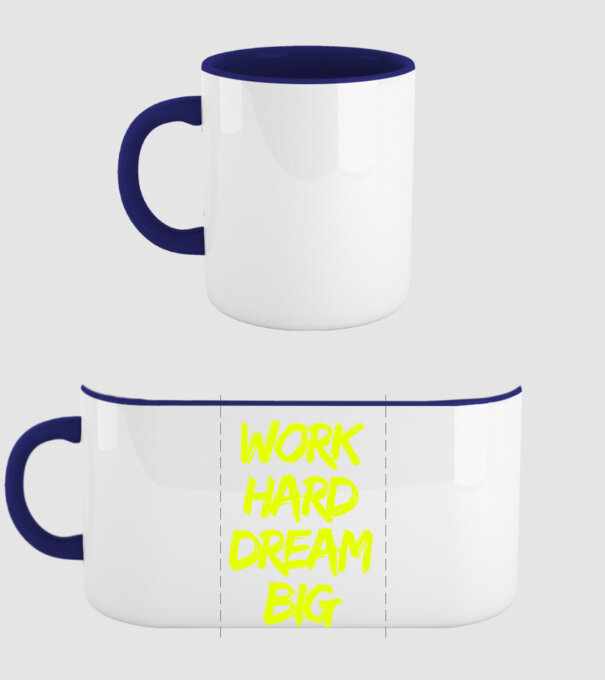 Work Hard Dream Big model albastru închis pe tricou