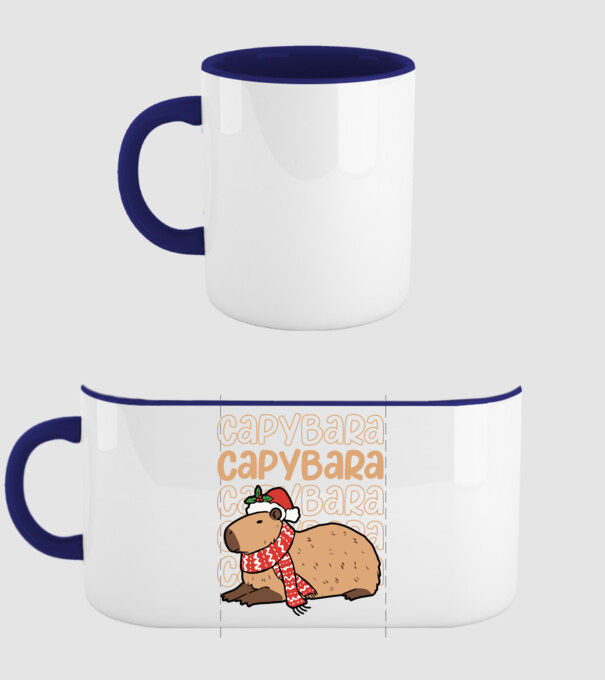Xmas Cappy model albastru închis pe tricou