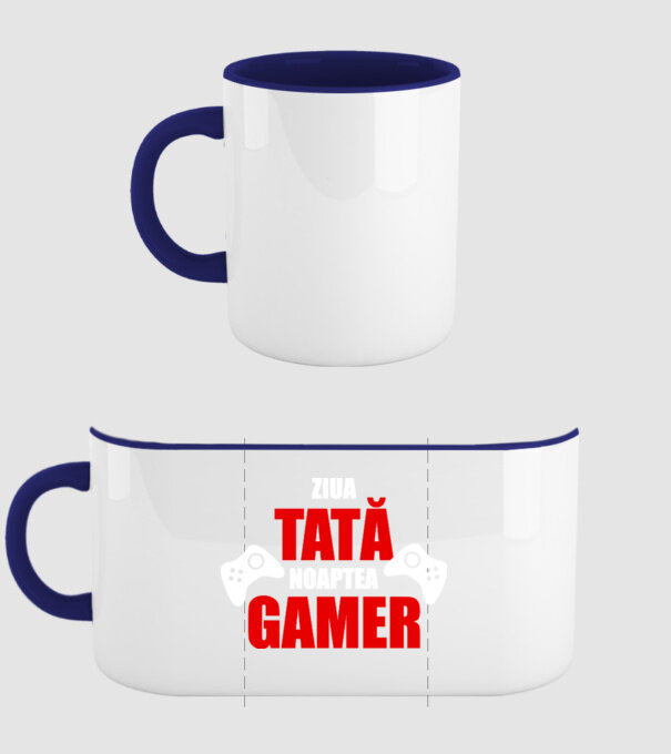 ziua tată noaptea gamer model albastru închis pe tricou