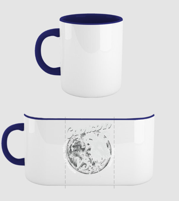Zodiac bărbat CAPRICORN retro model albastru închis pe tricou