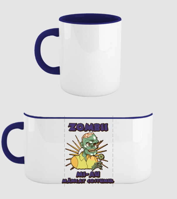 Zombii mi-au mâncat costumul model albastru închis pe tricou