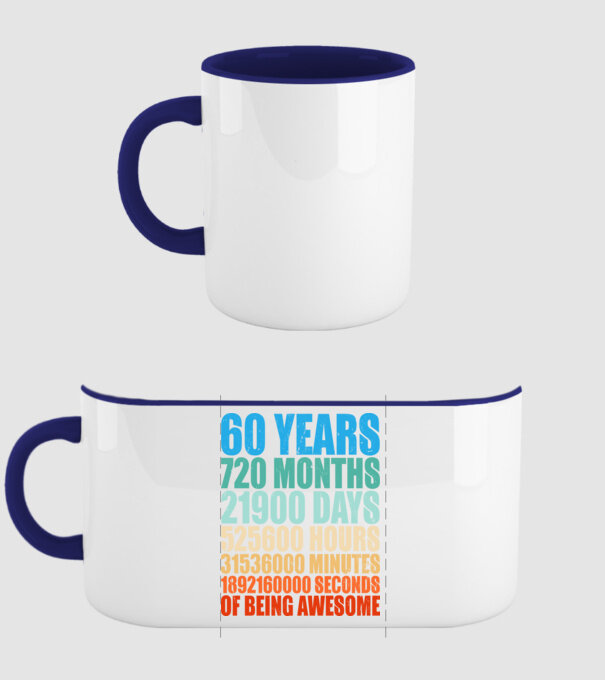 60 years of being awesome model albastru închis pe tricou
