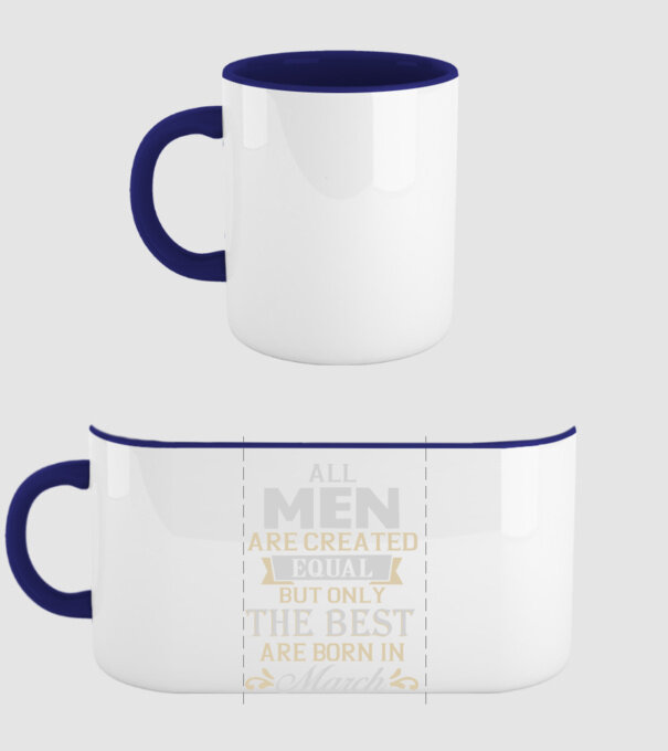 All men created equal but only the beat are born in march model albastru închis pe tricou