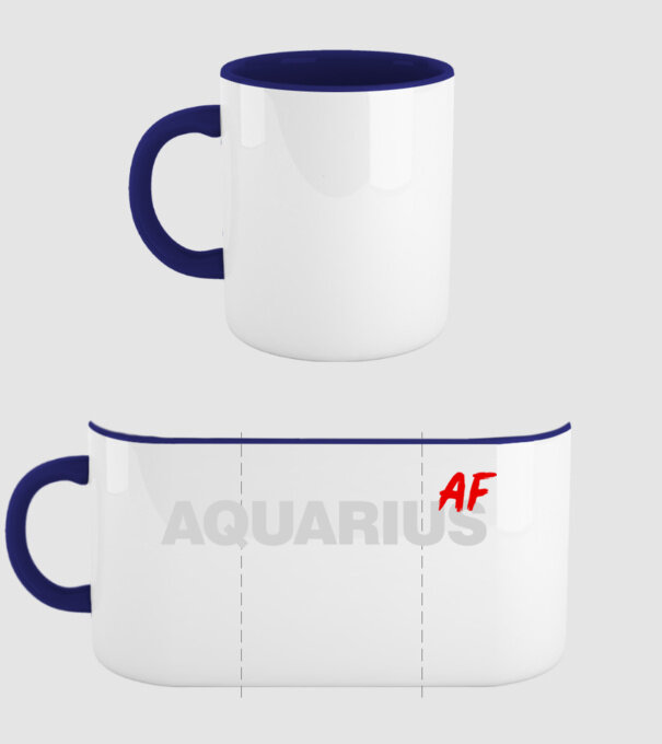 AQUARIUS as fuck model albastru închis pe tricou