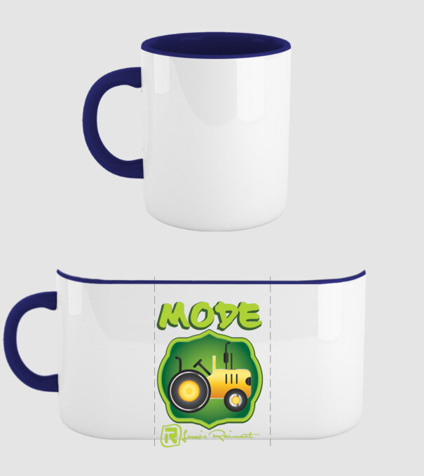 Baby tractor model albastru închis pe tricou