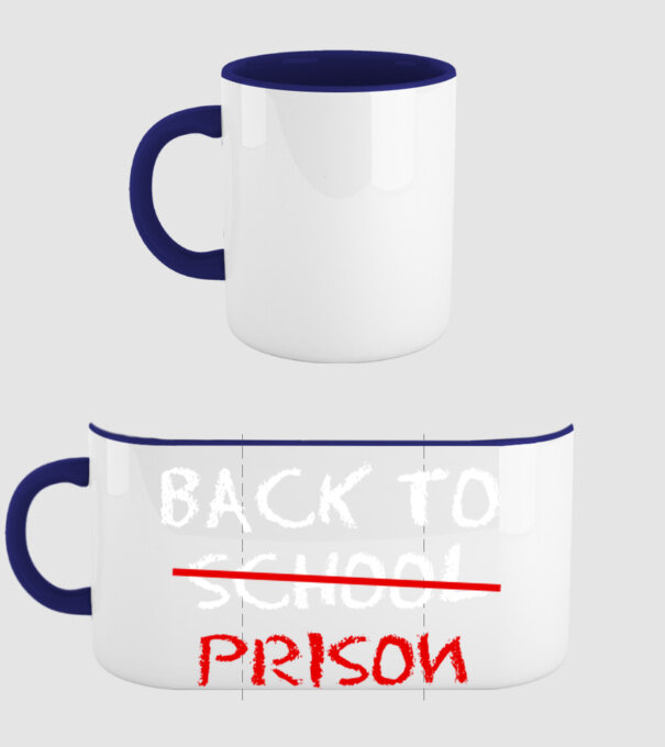 Back to prison - școală model albastru închis pe tricou