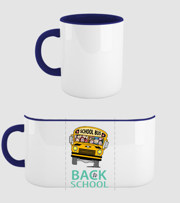 Back to school bus model albastru închis pe tricou