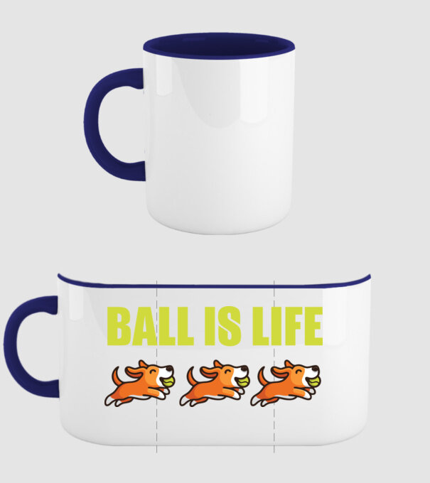 Ball is life model albastru închis pe tricou