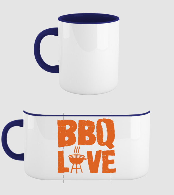BBQ LOVE model albastru închis pe tricou