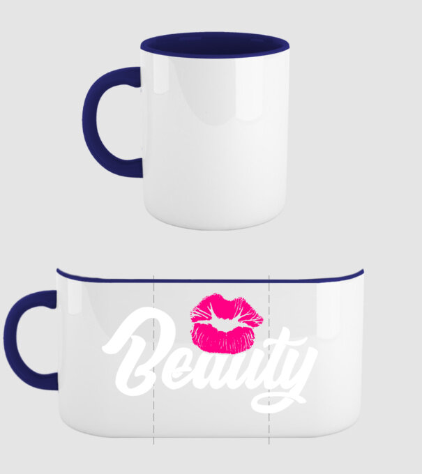 Beauty model albastru închis pe tricou