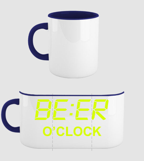 'Beer o'' clock' model albastru închis pe tricou