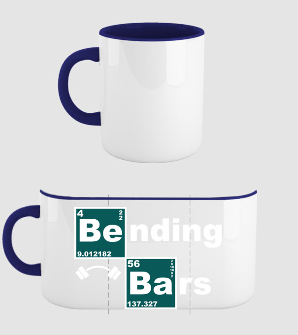 Bending bars model albastru închis pe tricou