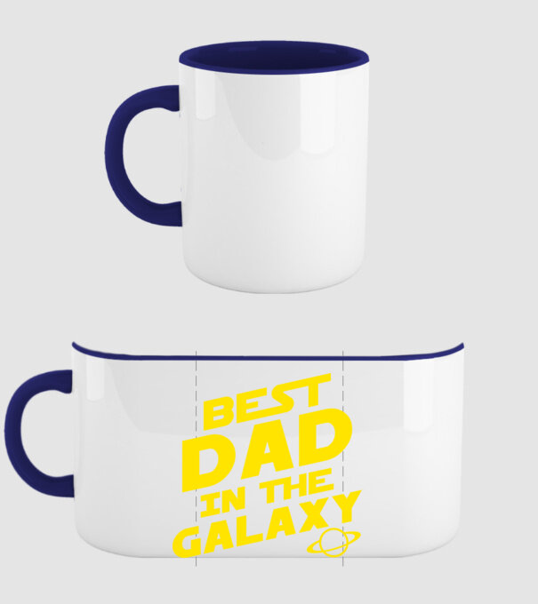 Best dad in the galaxy model albastru închis pe tricou
