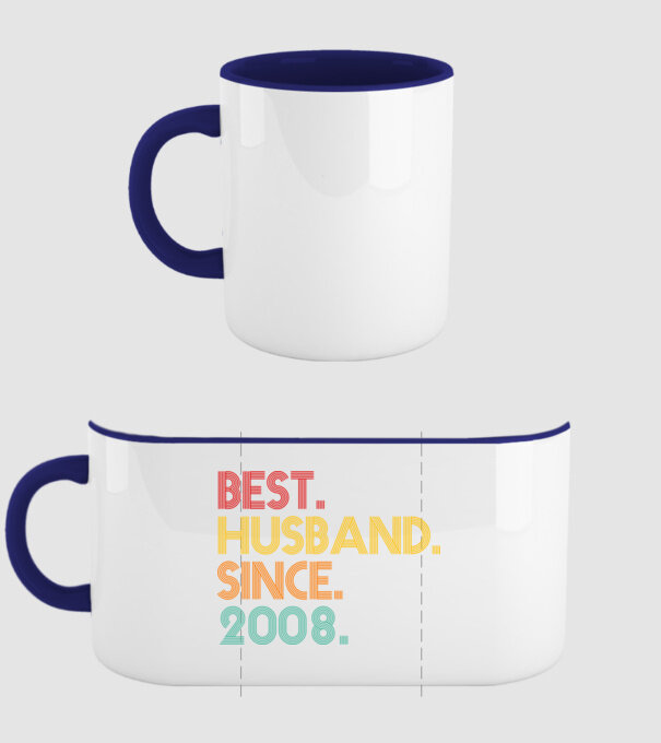 best husband since 2008 retro model albastru închis pe tricou
