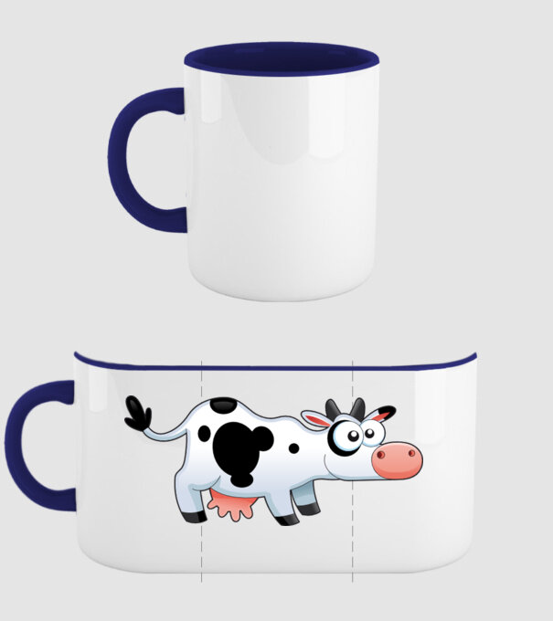 Cow model albastru închis pe tricou