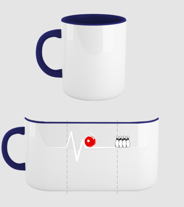Bowling EKG model albastru închis pe tricou