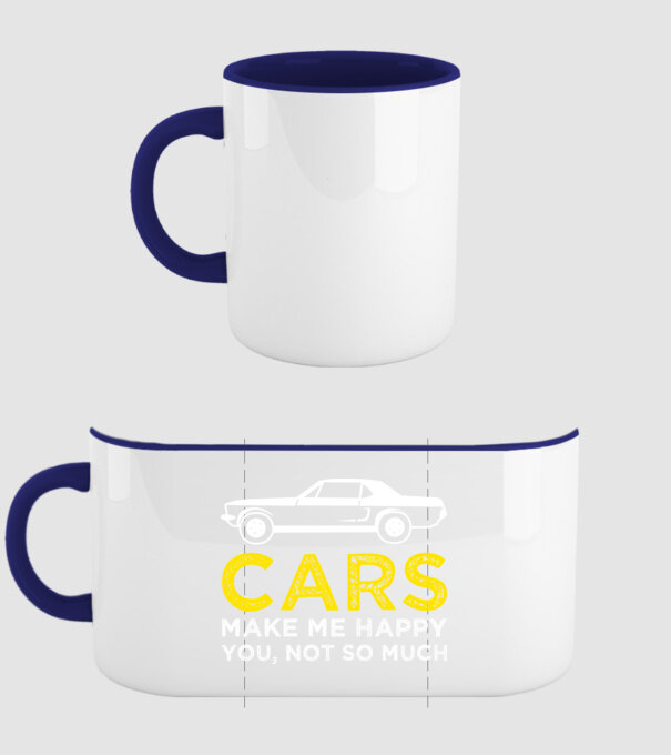 Cars make me happy you, not so much model albastru închis pe tricou