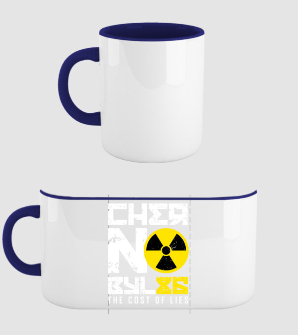 'Chernobyl ''86 3 culori' model albastru închis pe tricou