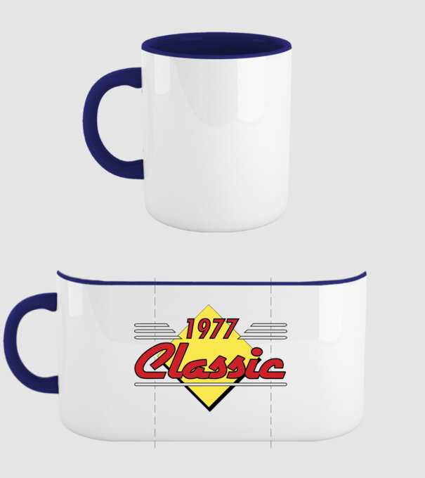 Classic - 1977 model albastru închis pe tricou