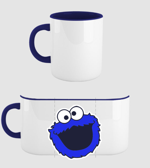 Cookie Monster Face model albastru închis pe tricou