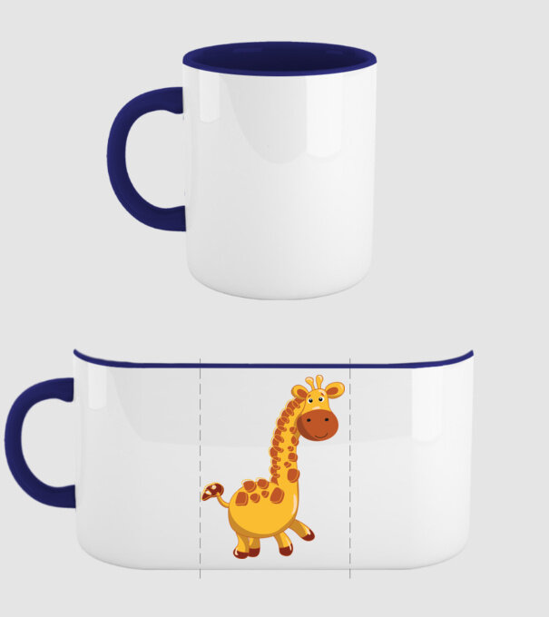Cute giraffe model albastru închis pe tricou