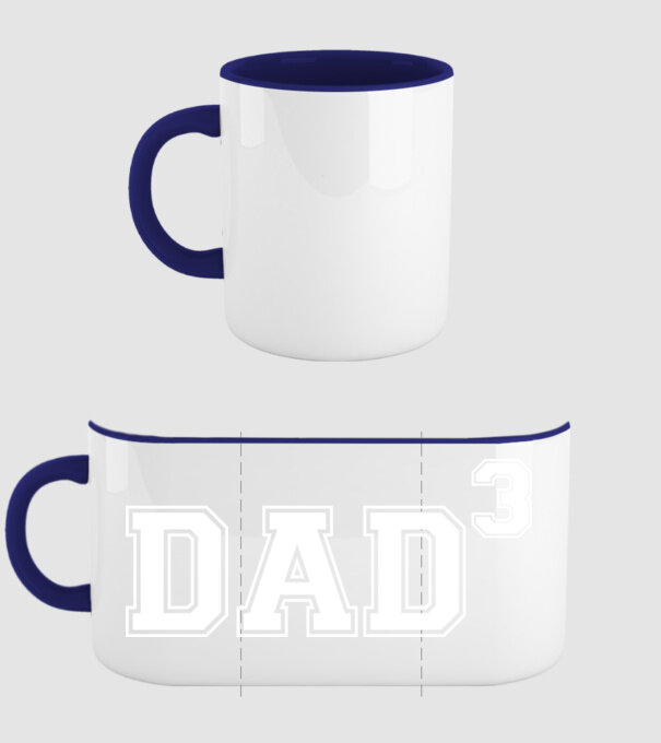 Dad for three model albastru închis pe tricou