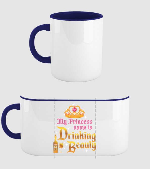 Drinking beauty model albastru închis pe tricou
