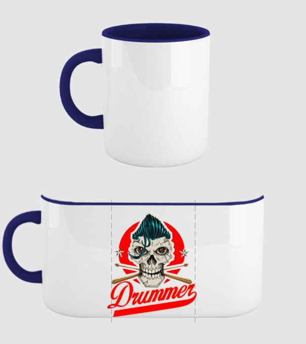 Drummer model albastru închis pe tricou