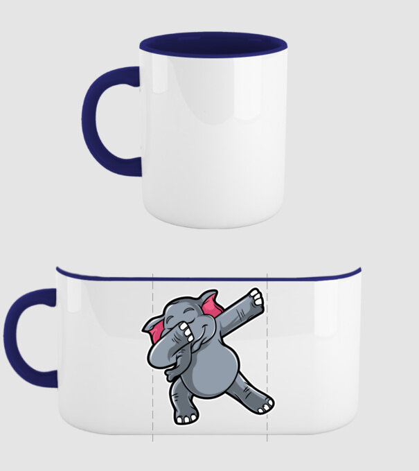 Elefant DAB model albastru închis pe tricou