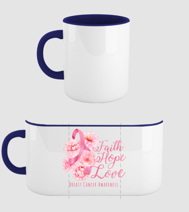 Faith hope love model albastru închis pe tricou