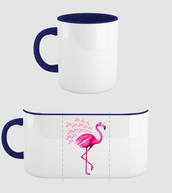 Flamingo pink model albastru închis pe tricou