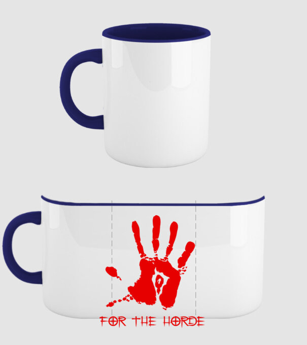 For The Horde Hand model albastru închis pe tricou
