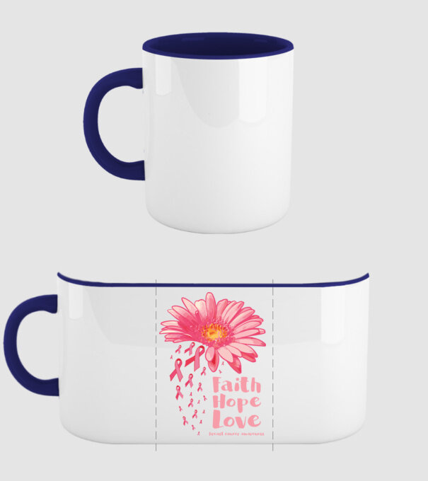 Gerbera faith hope love model albastru închis pe tricou