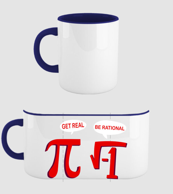Get real, be rational model albastru închis pe tricou