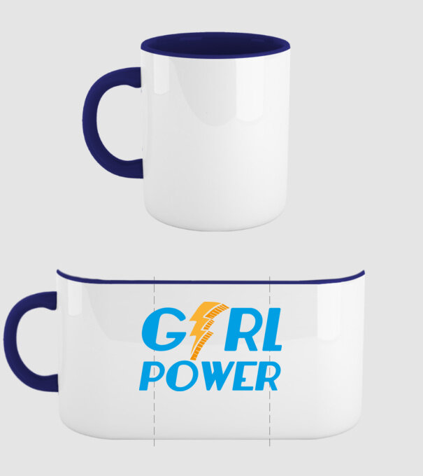 GirlPower model albastru închis pe tricou