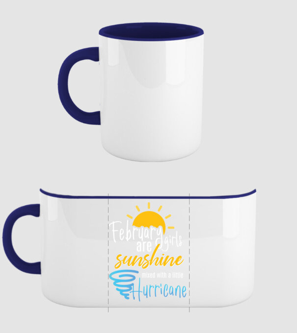 February Girls are Sunshine mixed with a little Hurricane model albastru închis pe tricou