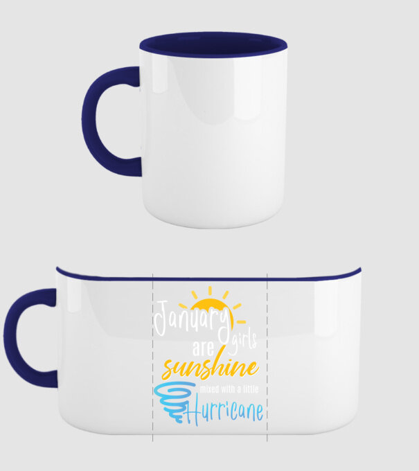 January Girls are Sunshine mixed with a little Hurricane model albastru închis pe tricou