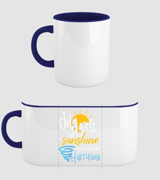 July Girls are Sunshine mixed with a little Hurricane model albastru închis pe tricou