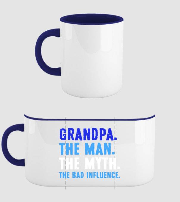 Grandpa, the bad influence model albastru închis pe tricou