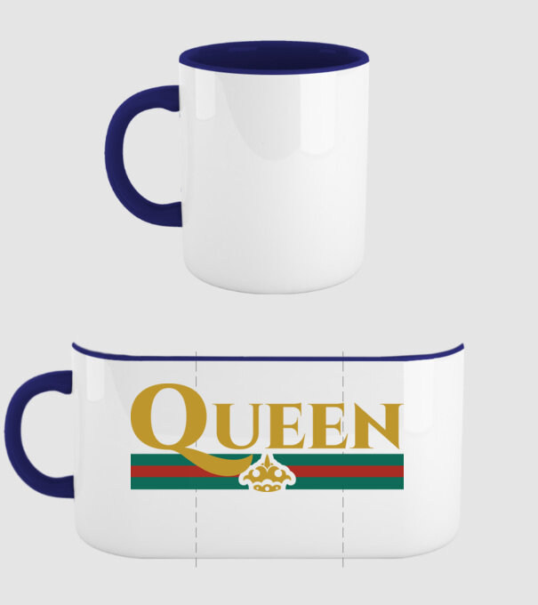 Gucci queen model albastru închis pe tricou