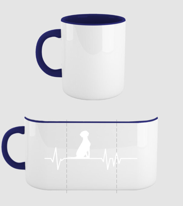 Heartbeat silueta Vijla model albastru închis pe tricou