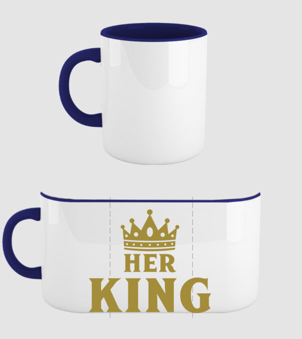 Her King model albastru închis pe tricou
